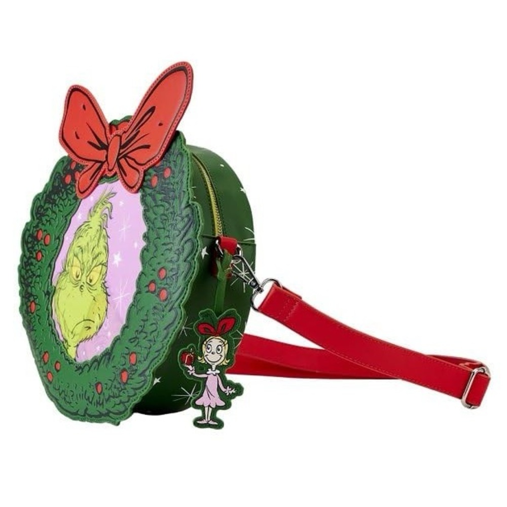 NWT Dr. Seuss' How the Grinch Stole Christmas! Wreath Crossbody Bag - Picture 2 of 5